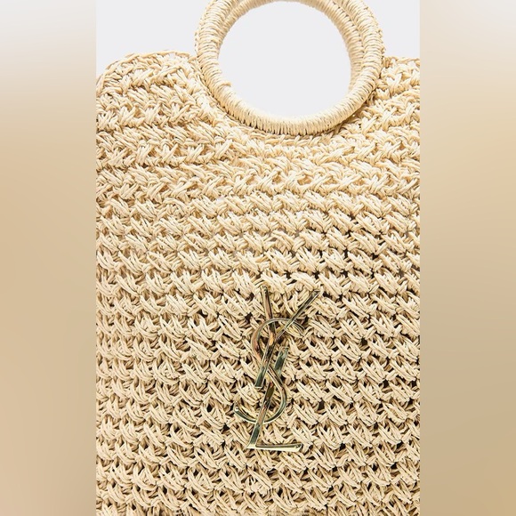 Beige and gold beach bag - Picture 3 of 3